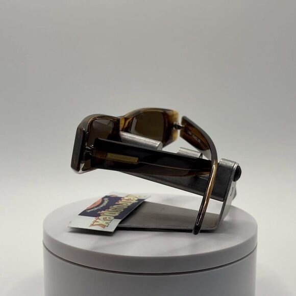 Vintage Y2K Designer Sunglasses BCBG Max Azria Radiance Narrow Brown Rectangle main image 6